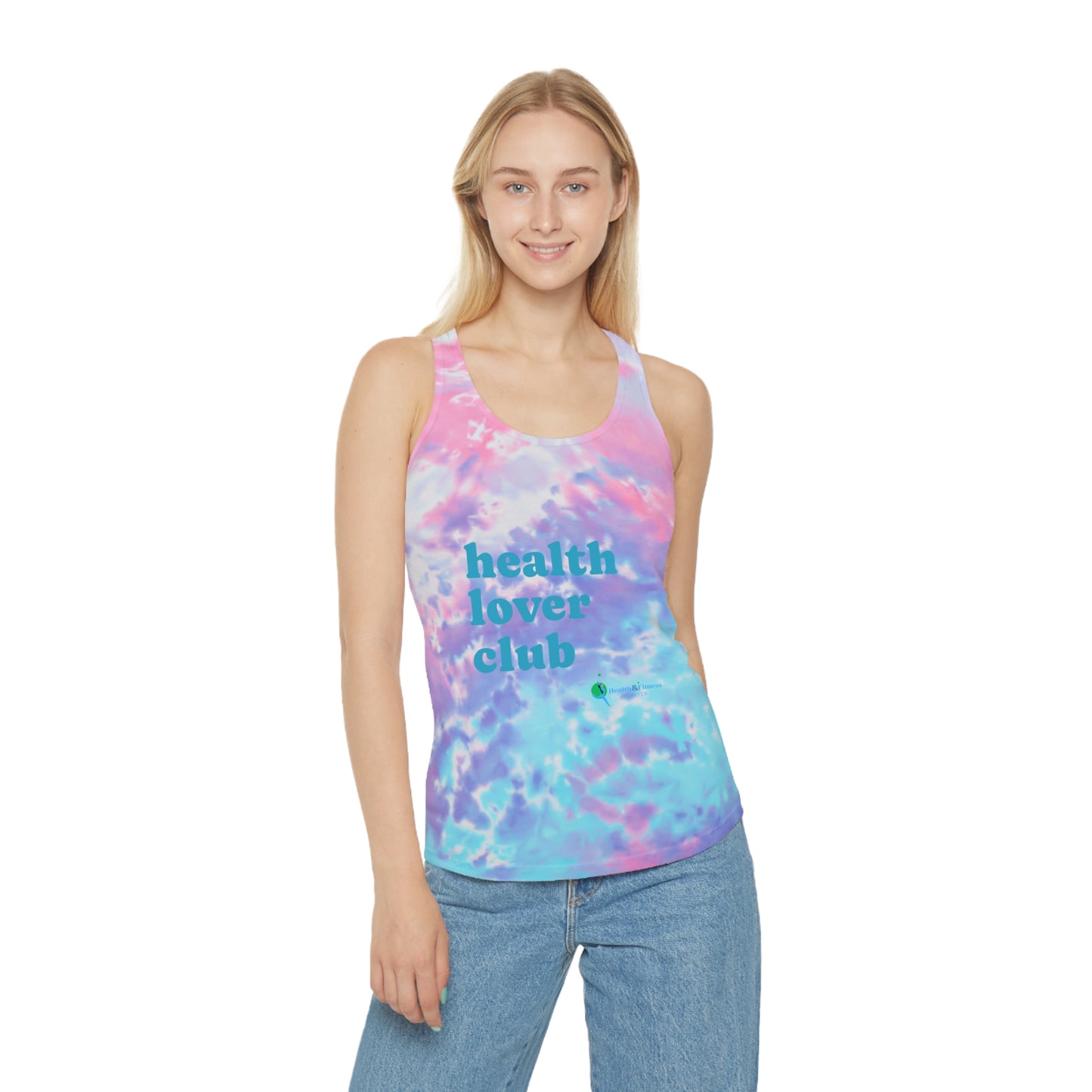Health Lover Club Tie Dye Racerback Tank Top