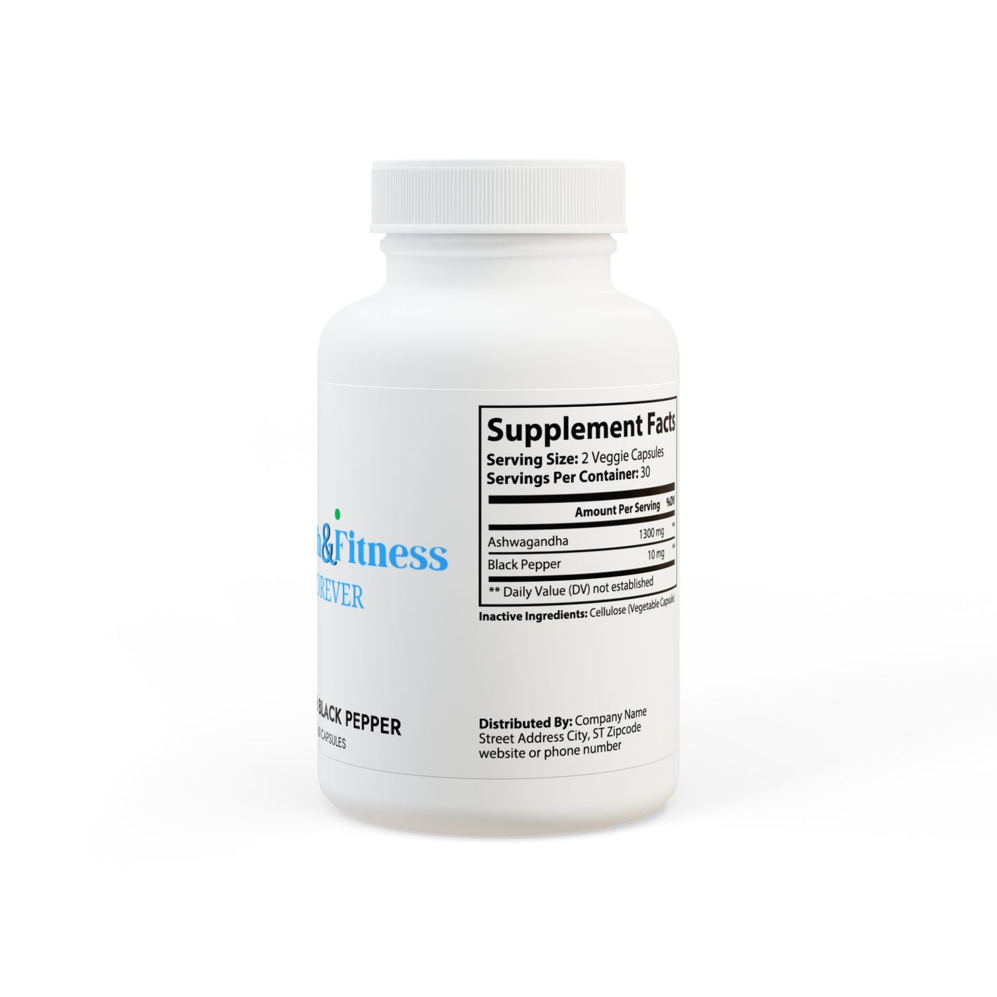 Ashwagandha and Black Pepper Supplement (60 capsules)