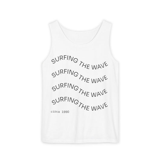 Vintage Surfing Unisex Tank Top, Summer Beachwear, Casual Style, Gift for Surfers, Retro Vibe, Outdoor Activities